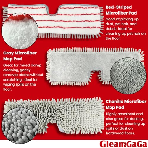 Microfiber Mops for Floor Cleaning, Flat Dust Mop with 4 Washable Pads, Dual-Sided Flip Mop for Wet & Dry Use, Extendable 62’’ Handle with Scraper, Floor Mops for Hardwood,Laminate,Vinyl,Kitchen,Tile