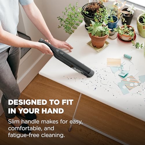 Shark WANDVAC Cordless Hand Vac, Lightweight, Versatile and Portable at 1.4 lbs., Powerful Suction for Pet Hair, Charging Dock, One-Touch Empty for Car & Home, Duster Crevice Tool, Black, WV201BK