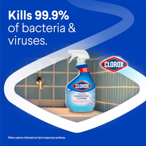 Clorox Disinfecting All-Purpose Cleaner 32 Oz and Bathroom Cleaner, Household Essentials, 30 Oz, Pack of 3