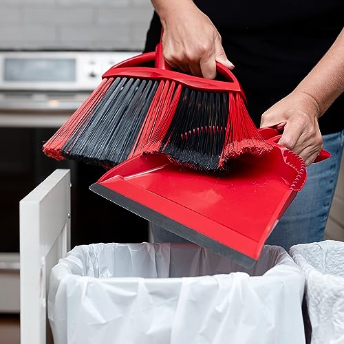 O-Cedar One Sweep Broom & Step-On Dustpan Set | Patented Wave Bristles Remove Over 99% of Dirt in One Pass | Lightweight & Quiet for Pet-Friendly Cleaning