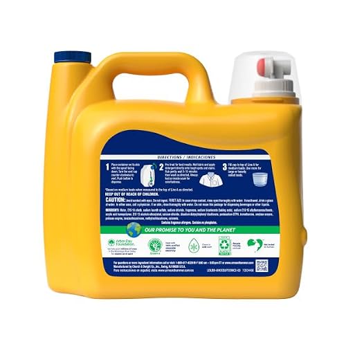 ARM & HAMMER Plus OxiClean Ultra Stain Fighters Liquid Laundry Detergent, Stain Remover for Clothes, Fresh Scent, 122 Loads, 158.6 Fl Oz