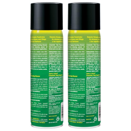 Simple Green All-Purpose Foaming Aerosol Cleaner, All-Purpose Cleaning and Degreasing, 20 Oz (Pack of 2)