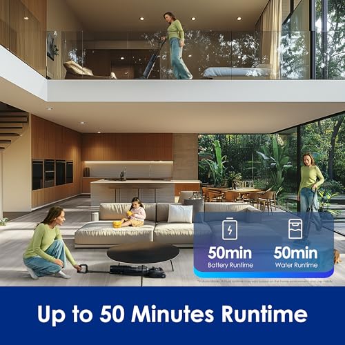 Tineco Floor ONE S7 Stretch Ultra Cordless Wet Dry Vacuum Cleaner, 180°Lay-Flat Anti-Tangle Design, 50 Minutes Runtime, 185℉ Flashdry Self-Cleaning, Dual-Sided Edge Cleaning Floor Cleaner