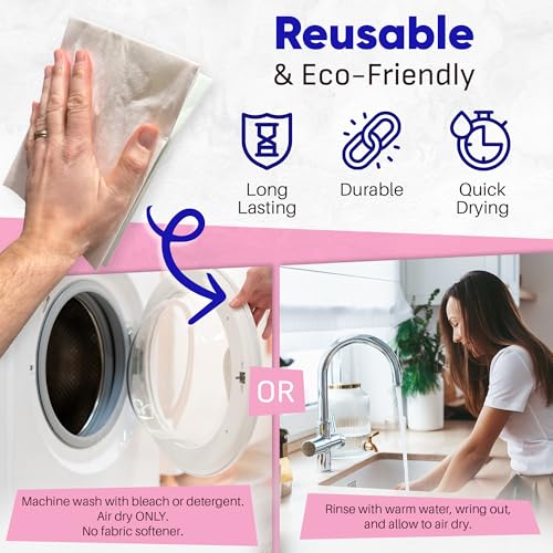 Kaywos Zezo-Fiber Microfiber Cleaning Cloth - Highly Absorbent Premium Towels for Cars, Kitchen, Glass, and Automotive Surfaces Soft Lint-Free Reusable Multipurpose Cleaning Rags,11 Pack