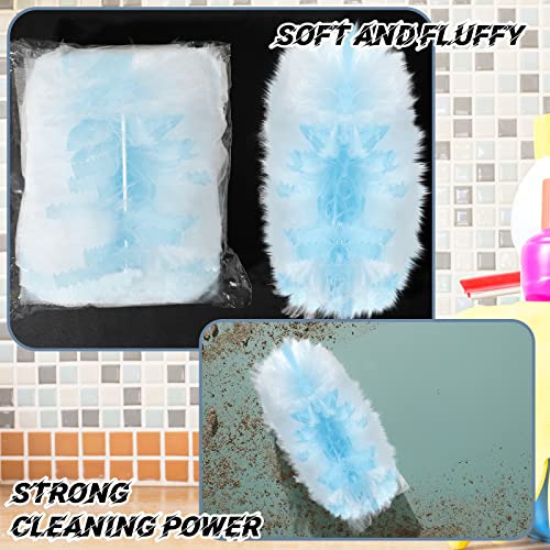 Vesici 150 Pcs Duster Refills Compatible with Swiffer Dusters Bulk Disposable Replacement Thickened with 1 Handle Heavy Duty for Cleaning, Office (Blue)