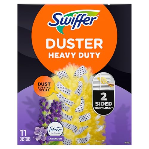 Swiffer Dusters Heavy Duty Multi-Surface Duster Refills for Cleaning, Lavender, 11 Count