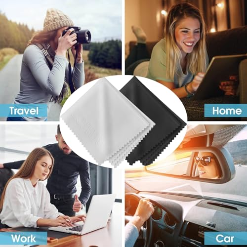 LOJWRY Eye Glass Clean Cloths 6*7in 6 Pcs, Individually Wrapped, High-Density, Ultra Soft, Scratch-Free Premium Microfiber Cleaning Cloth for Glasses, Camera Lens, Screen, Electronics, Tv, Eyeglass.