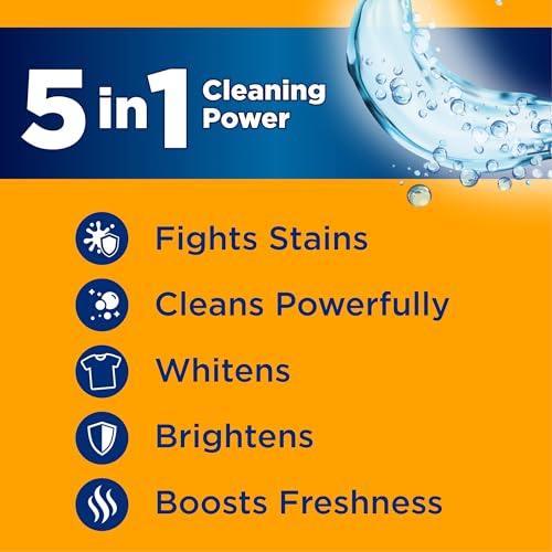 ARM & HAMMER Plus OxiClean Ultra Stain Fighters Liquid Laundry Detergent, Stain Remover for Clothes, Fresh Scent, 122 Loads, 158.6 Fl Oz