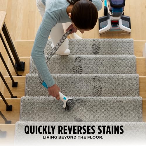 Shark CarpetXpert | Upright Carpet, Area Rug & Upholstery Cleaner | Carpet Shampooer with StainStriker Handheld Tough Stain Eliminator | Removes Tough Stains & Odors | 3 Cleaning Tools | White | EX201