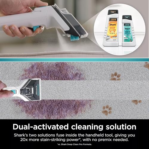 Shark PX201 StainStriker Portable Carpet & Upholstery Cleaner, Spot, Stain, & Odor Eliminator, 3 Attachments, Perfect for Pets, Carpet, Area Rugs, Couches, Upholstery, Cars & More, White (Renewed)