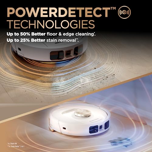 Shark PowerDetect | 2-in-1 Robot Vacuum & Mop for Carpets & Hard Floors | Powerful Suction & Mopping for Pet Hair | Self-Empty & Self-Clean NeverTouch Pro Base | 60-Day Capacity | White | AV2800ZE