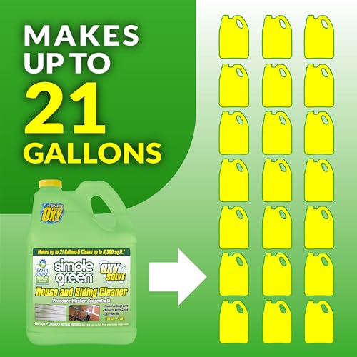 Oxy Solve House and Siding Pressure Washer Cleaner - Removes Stains from Mold & Mildew on Vinyl, Aluminum, Wood, Brick, Stucco - Concentrate 1 Gal.