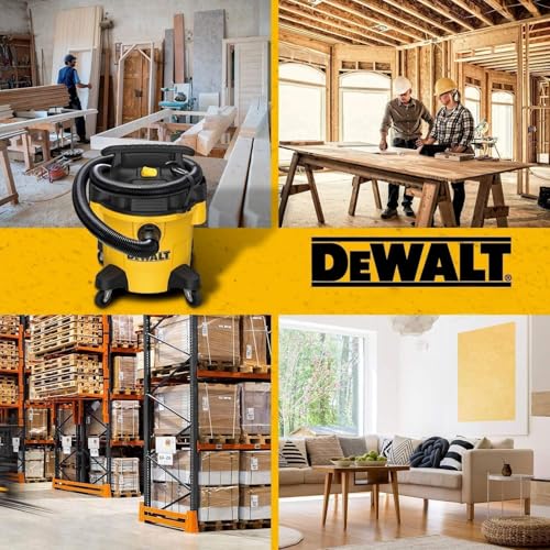 DEWALT 9 Gallon STEALTHSONIC Ultra Quiet Poly Shop Vacuum Wet/Dry, DXV09P-QTA Noise Reduction Vac for Shop, Heavy Duty Shop Vacuum