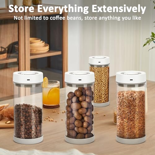 YINDUZ Automatic Vacuum Coffee Canister, 1.35L Airtight Coffee Canister for 18oz Coffee Beans, One-Button Operation & Date Tracker, Coffee & Food Storage Container, Coffee Bar Accessories, Gifts