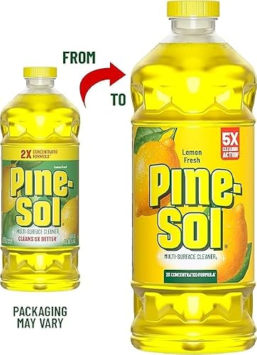 Pine-Sol Multi-Surface Cleaner, CloroxPro, 2x Concentrated Formula, All-Purpose Cleaner, Lemon Fresh, 60 Fluid Ounces Case of 6 Makes 360 Gallons Of Cleaning Solution