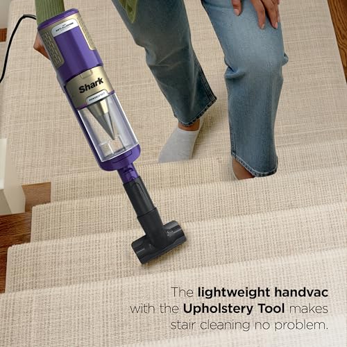 Shark POWERDETECT Ultra-Light Corded Stick Vacuum with DuoClean Technology, Self-Cleaning Brushroll for No Hair Wrap, Anti-Allergen Complete Seal & Odor Neutralizer Technology, Eggplant, HZ4002