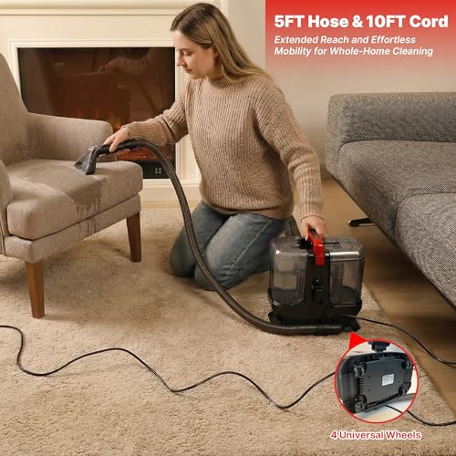 Shop-Vac Portable Carpet Cleaner Machine with 212℉ Steam & Heating System, 4 Cleaning Modes Upholstery Cleaner with Versatile Tools for Car, Rug, Couch, Bathroom, Kitchen Messes, 5430270