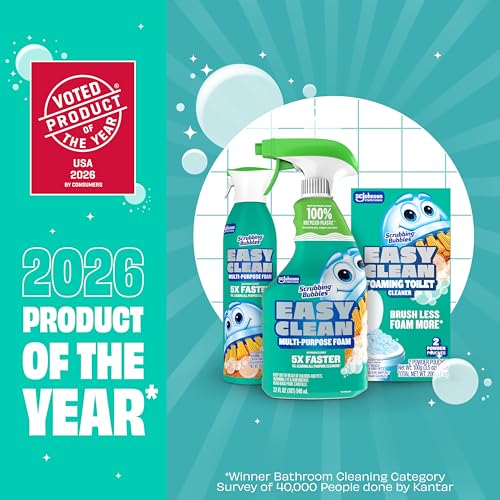Scrubbing Bubbles Easy Clean Foaming Toilet Bowl Cleaner, Easy Drop In Powder Pouches, 100g (2 Pouches)