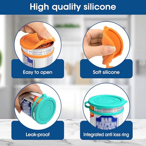 2Pack Silicone Powder Cleanser Lids for Bar Keepers Friend,Comet,Ajax Powder Cleanser 12oz&21oz Powder Cleanser Cover Cap Moisture Resistance,Cleanser Accessory Keep Powder Dry