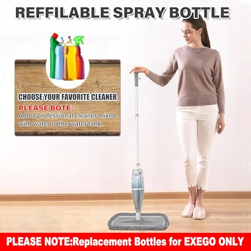 EXEGO 440ML Refillable Spray Mop Replacement- DO NOT SUITABLE FOR OTHER BRAND SPRAY MOP - Water Tank for Multi-Surface Floor Cleaning
