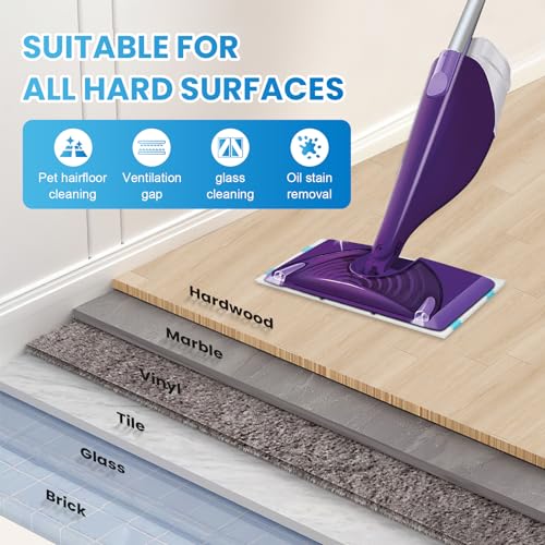 Bpbdzz 36 Count Refill for Swiffer Wet Jet Spray Mop, 5-Layer Thickened Super Absorbent Disposable Wet Jet Pads for All Floor Types