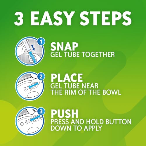 Scrubbing Bubbles Fresh Gel Toilet Bowl Cleaning Stamps, Automatic & Continuous Bathroom Toilet Cleaner Helps Prevent Limescale & Rings, Rainshower Scent, 1 Dispenser with 12 Stamps (6 Count)