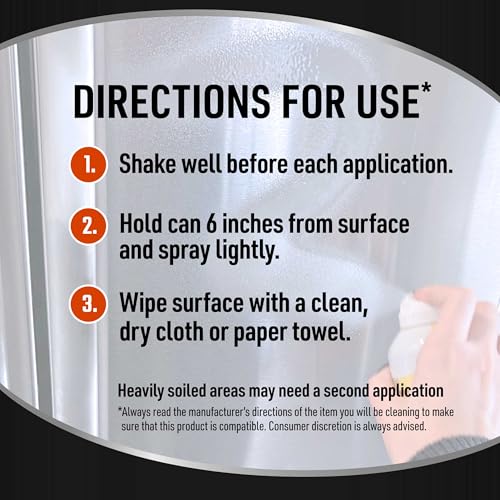 CLR Brands Spot Free Stainless Steel Cleaner - Removes Water Marks, Fingerprints and Residue from Refrigerators, Dishwashers, Ovens and More, Streak Free Shine - 12 Oz Spray Can (Pack of 1)