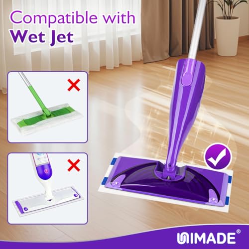 UNIMADE 100 Count Mop Pad Refill Compatible with Swiffer WetJet, Disposable Multi-Layers Mopping Pads for All Hard Surface, Especially Hardwood Floor, Super Absorbent Spray Mopping Pad Refills