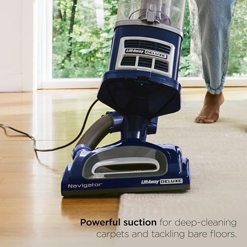 Shark Upright Vacuum Cleaner | Navigator Lift-Away Deluxe | Pet Hair, Carpet & Hard Floor Cleaning | Upholstery & Crevice Tool | HEPA Filter | Swivel Steering | Large Dust Cup Capacity | Blue | NV360