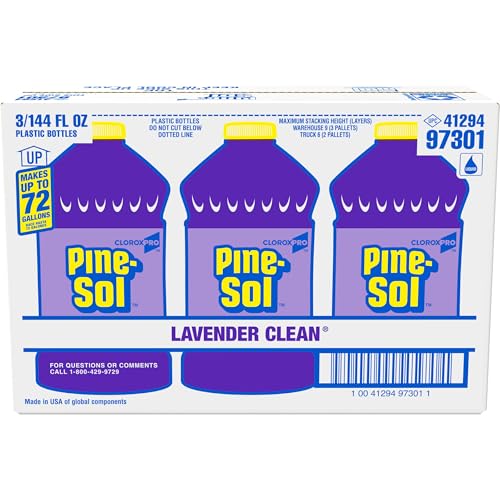 CLOROXPro Pine-Sol All Purpose Cleaner, Lavender Clean, 144 Fl Oz, Pack of 3 (Package May Vary)