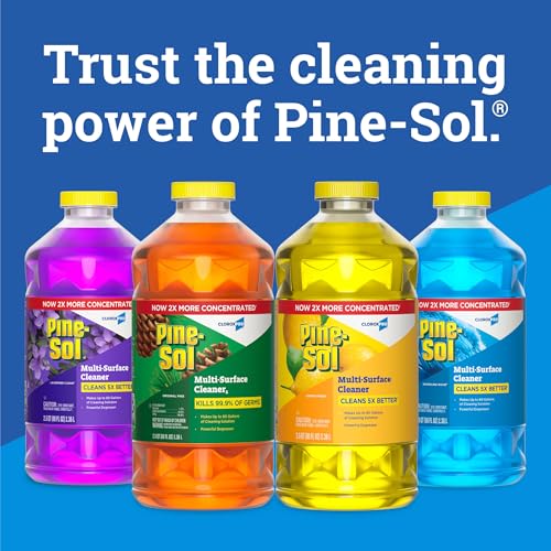 CloroxPro Pine-Sol Multi-Surface Cleaner, Clorox All Purpose Cleaner, Tackles Allergens, Odor, Dirt, Grime and Grease, Lemon Fresh, 80 fl. oz., Pack of 3