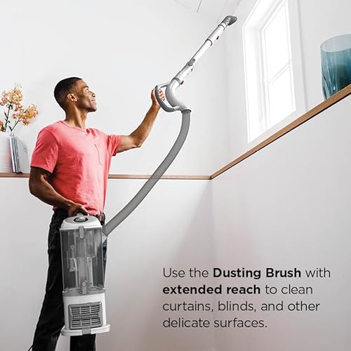 Shark Upright Vacuum Cleaner | Navigator Lift-Away | Pet Hair, Carpet & Hard Floor Cleaning | Pet Power Brush, Dusting Brush & Crevice Tool | HEPA Filter | Swivel Steering | White/Silver | NV356E