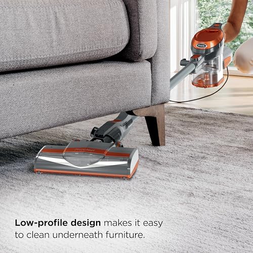 Shark Rocket Ultra-Light | Corded Stick Vacuum Cleaner for Carpet, Rugs & Hard Floors | Lightweight Hand Vacuum for Pet Hair & Upholstery | Swivel Steering | 2 Attachments | Gray/Orange | HV301