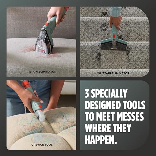 Shark CarpetXpert | Upright Carpet, Area Rug & Upholstery Cleaner | Carpet Shampooer with Handheld Spot & Stain Eliminator | 3 Cleaning Tools | Slate Green | EX151