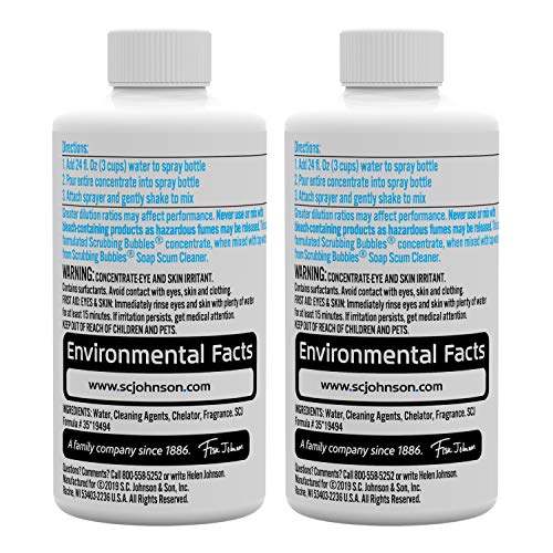 Scrubbing Bubbles Multi Surface Bathroom Cleaner Concentrate, Two 2.9 oz Concentrated Refill Bottles