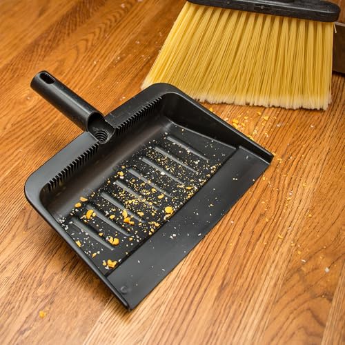 Carlisle FoodService Products Heavy Duty Dust Pan with Handle – Durable Plastic, 8 Inch Dust Pan for Home, Kitchen, and Commercial Use, Black