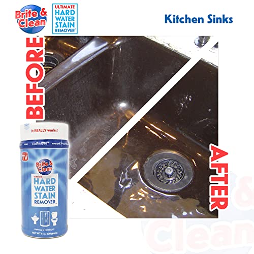 Brite & Clean® (Bright & Clean) Ultimate Hard Water Stain Remover® for Glass, Shower Doors & Windows – Removes Mineral Deposits from Granite, Porcelain, Tile, Stainless Steel & Chrome