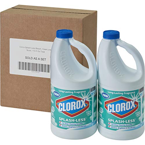 Clorox Splash-Less Bleach, Clean Linen Scent, 55 Ounces, 2 Pack (110 Ounces Total), Real Bleach Made Simple™
