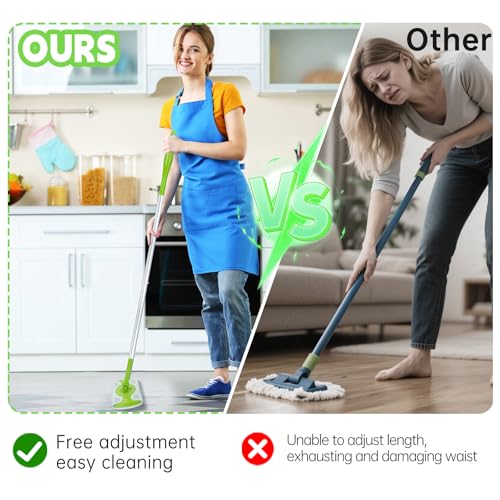 Mop Handle Compatible with Swiffer, Green Extra Long Detachable Mop Handle for Swiffer Dry & Wet Mops, Easy to Install & Replace