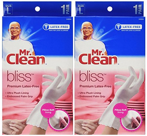Mr. Clean Bliss Premium Latex-Free Gloves, Large 1 pr (Pack of 4)