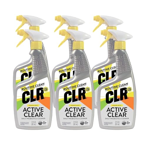 CLR Active Clear Daily Probiotics Cleaner, Lemon Mist, 22 Ounce Spray (Pack of 6)