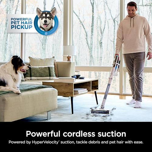 Shark PowerPro Flex Reveal Plus Cordless Vacuum, FloorDetect & Dirt-Reveal Technology, HEPA Filter, for Carpets & Hard Floors, Up to 50-Minute Runtime, Powerful Pet Hair Pickup, Java, IZ382H