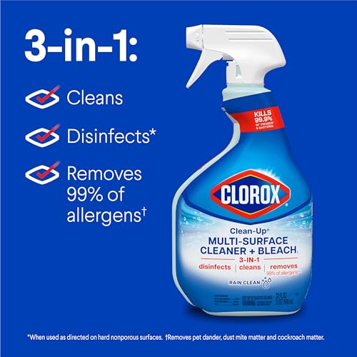 Clorox Clean-Up Multi-Surface Cleaner with Bleach, Rain Clean, Spray, 32 Fl Oz (Package May Vary)