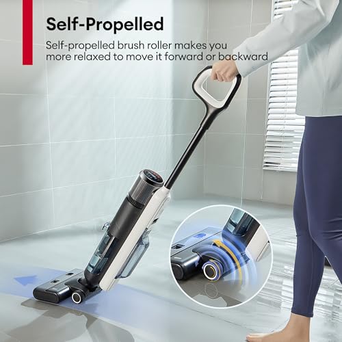 Ultenic Wet Dry Vacuum Cleaner,Cordless Vacuum Mop Combo with Self-Cleaning,Smart Mess Detection,50mins Runtime,3-in-1 Vacuum Mop for Hard Floors,Edge Cleaning,LED Display,Black,AC1 Elite