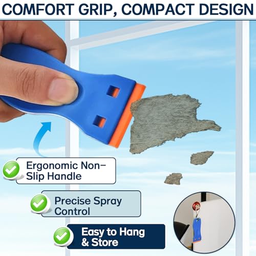 Nexkayee Adhesive Remover Spray, Multipurpose Formula with Scraper, Quickly Removes Stickers, Decals, Tape Residue, Grease and Tar, Safe for Cars, Glass, Plastic and Wood Surfaces, 120ml