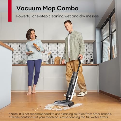Ultenic Wet Dry Vacuum Cleaner, Cordless Vacuum Mop Combo with Self-Cleaning, 50min Runtime, Smart Mess Detection, Edge Cleaning, LED Display, 3-in-1 Floor Cleaner Machine for Hard Floor, Black＆White
