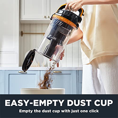 Eureka Powerful Upright Vacuum Cleaner for Home Pet Hair, Lightweight Household Upright Vacuum for Carpet and Hard Floor, MaxSwivel Pro NEU350 with Pet Tool, Yellow