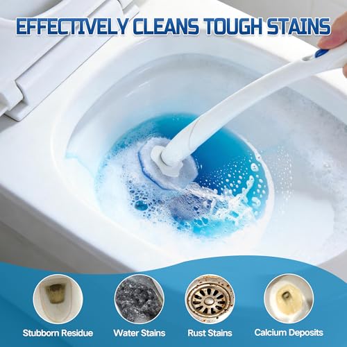 A JINDALAI Disposable Toilet Brush Heads, 20 PCS Toilet Wand Refills Compatible with Clorox Toilet Wand Handles, Fiber Scrub Replacement Pads