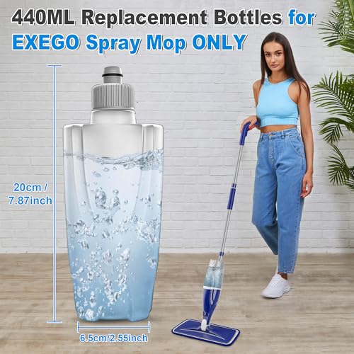 EXEGO 440ML Refillable Spray Mop Replacement- DO NOT SUITABLE FOR OTHER BRAND SPRAY MOP - Water Tank for Multi-Surface Floor Cleaning