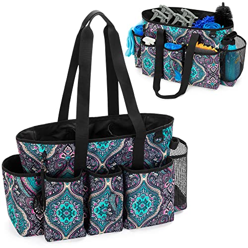 LoDrid Professional Cleaning Tote Caddy for Cleaning Supplies, Cleaning Bag Organizer with Dividers and Handle Strap for Housekeepers Work, Totem, (Bag Only)